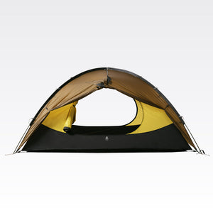 Brown TFS Stars 2 Pro with both entrances open, showing the yellow inner walls and black bathtub floor.