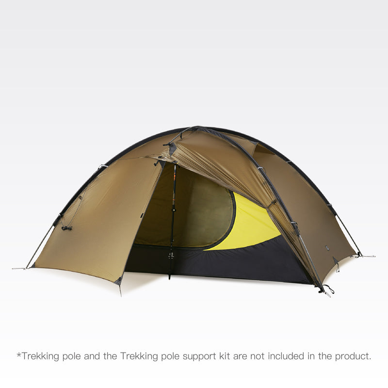 Brown TFS Stars 2 Pro shown with an optional trekking pole support kit and a trekking pole, neither included.