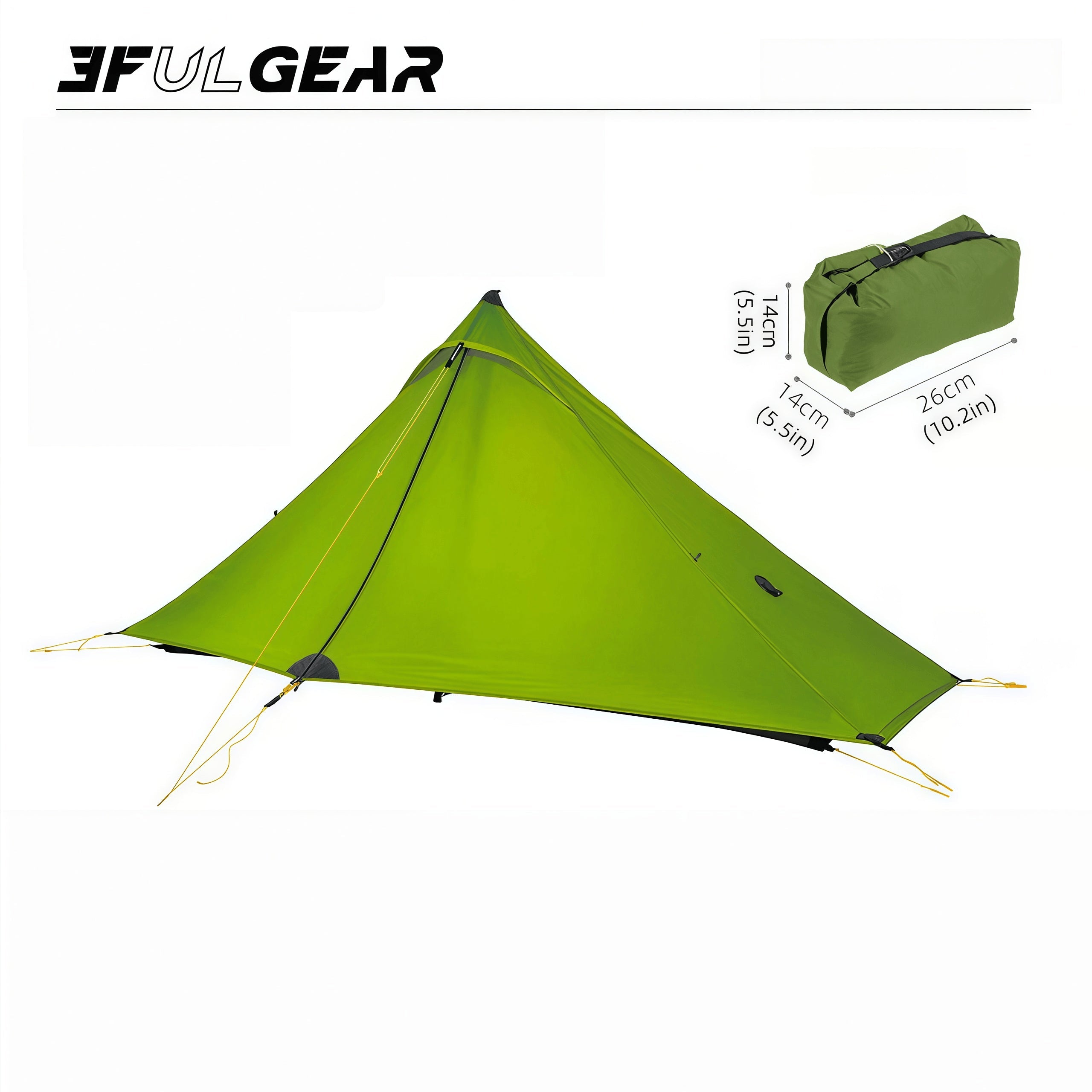 Lanshan 1 Pro Ultralight 1-Person 4-Season Tent YellowGreen