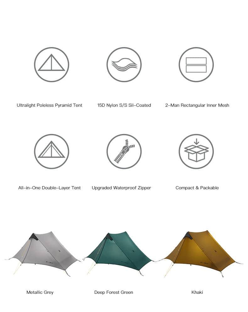 Lanshan 2 Person Ultralight Backpacking Tent - 我的商店
