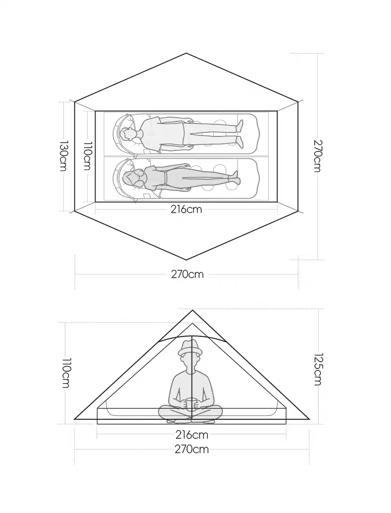 Lanshan 2 Person Ultralight Backpacking Tent - 我的商店