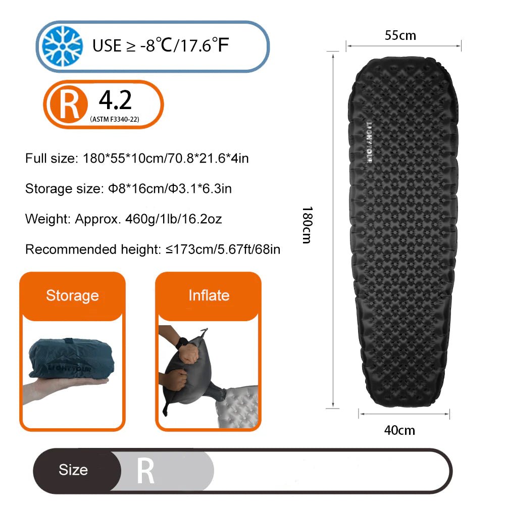 Light Tour R4.2 Ultralight Inflatable Sleeping Pad - 我的商店