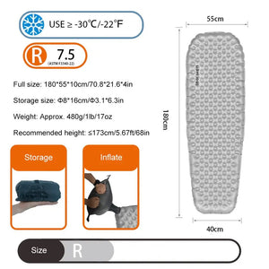 Light Tour R7.5 Ultralight Inflatable Sleeping Pad - 我的商店