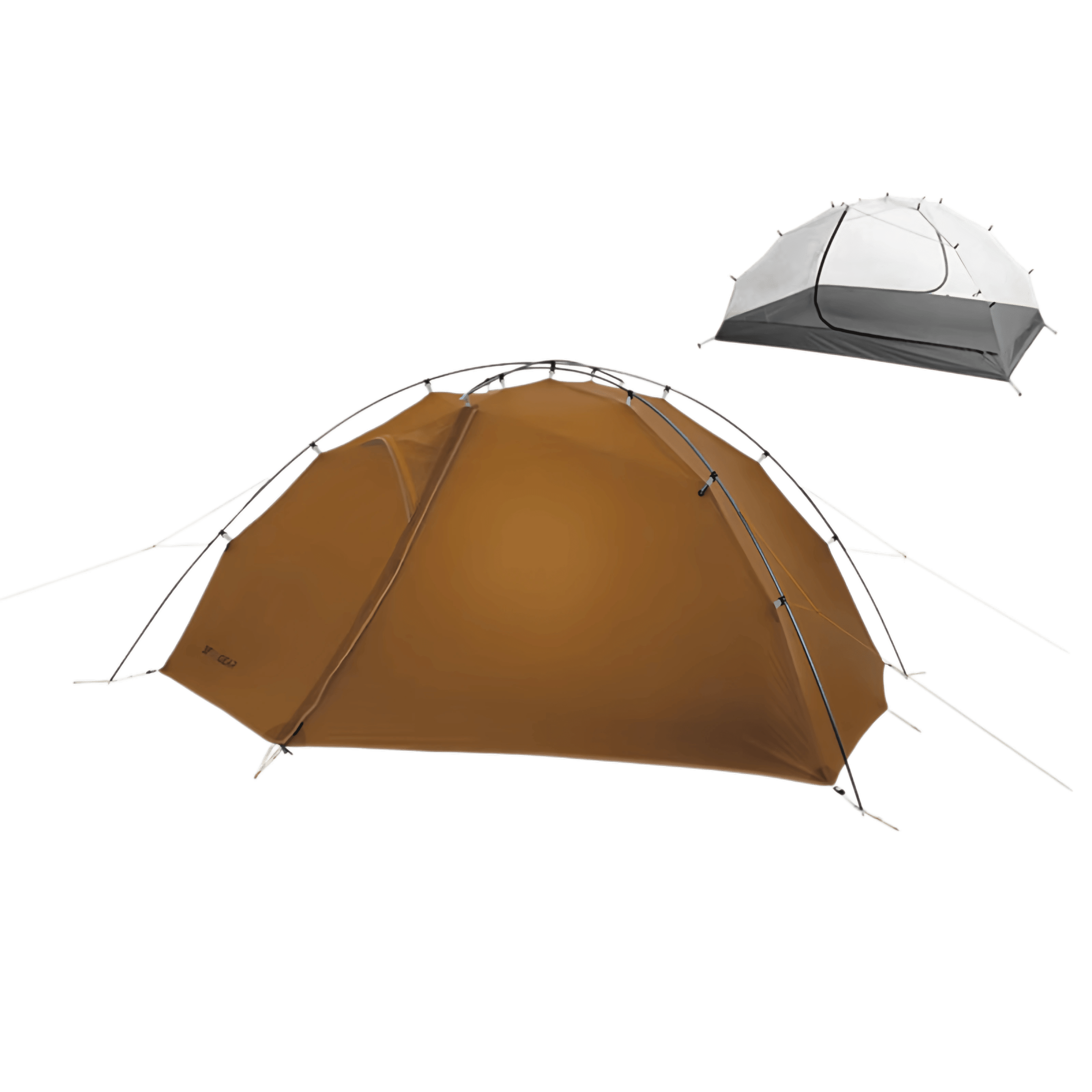 3FULGEAR Tai Chi 2 Ultralight Tent, Bivvy Ground Tent for 2 Person Rainproof Windproof 3/4 Camping Tents Season for Outdoor, Camping, Trekking