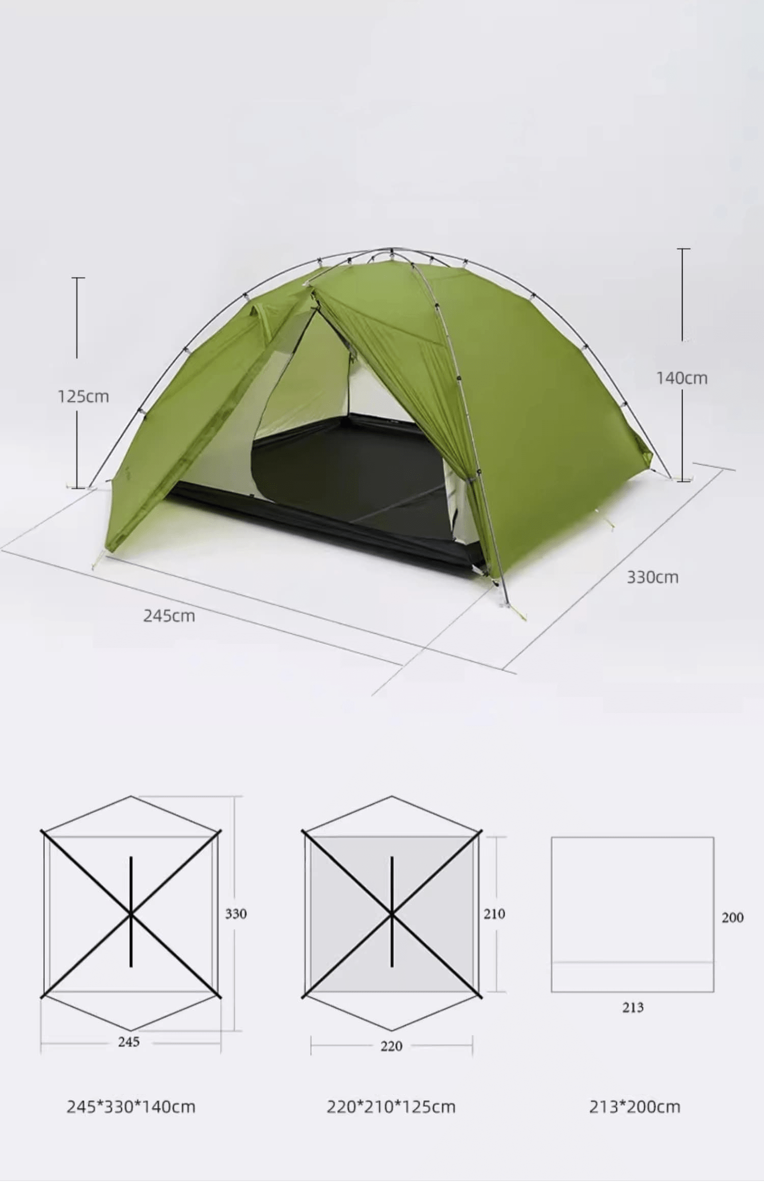 Taiji 3 Freestanding Tent - 我的商店